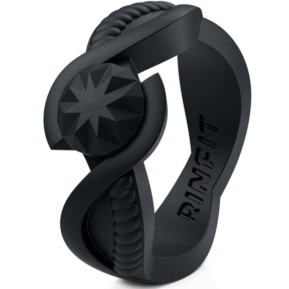 Silicone Wedding Rings for Women by Rinfit - Round Diamond - Rubber Band Replacement