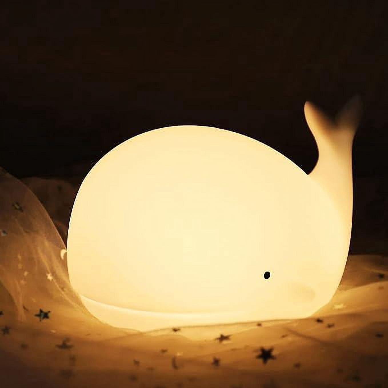 Silicone Whale LED Night Light, Baby Night Light with Timer, Kawaii ...