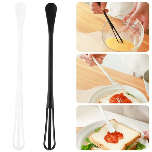 Silicone Whisk， Kitchen Whisk， Small Whisk Set for Mixing， Whisk， Beat， Frothing and Stirring Whisk for Coated Pots