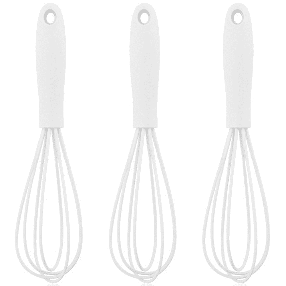 Silicone Whisk Set of 3, Very Sturdy, Silicone Whisks for Cooking Non  Scratch Pots, Rubber Whisk, Black 