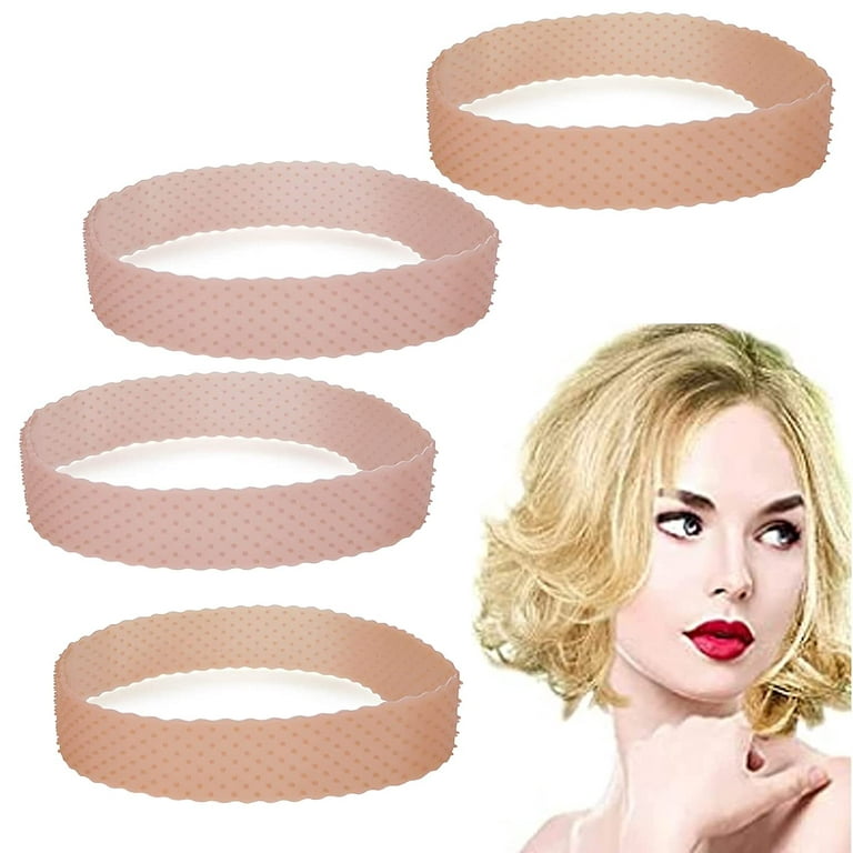 Silicone Wig Grip Band 4pcs Adjustable Wig Fix Headband Non-Slip Elastic Wig Gripper Women Men Wig Bands Sweat-proof Hold Wig Cap Hairband, Size: One