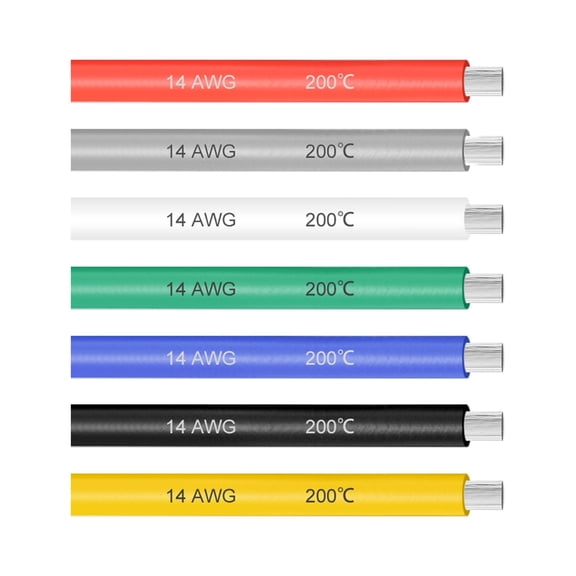 Silicone Wire 14 Gauge Electric Wire Stranded Copper Wire 3 ft 7 Colors