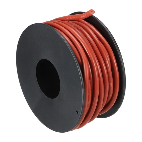 Silicone Wire 16AWG 16 Gauge Flexible Tinned Copper Standard High-Temperature Hookup Wire Brown 7.5m/25ft