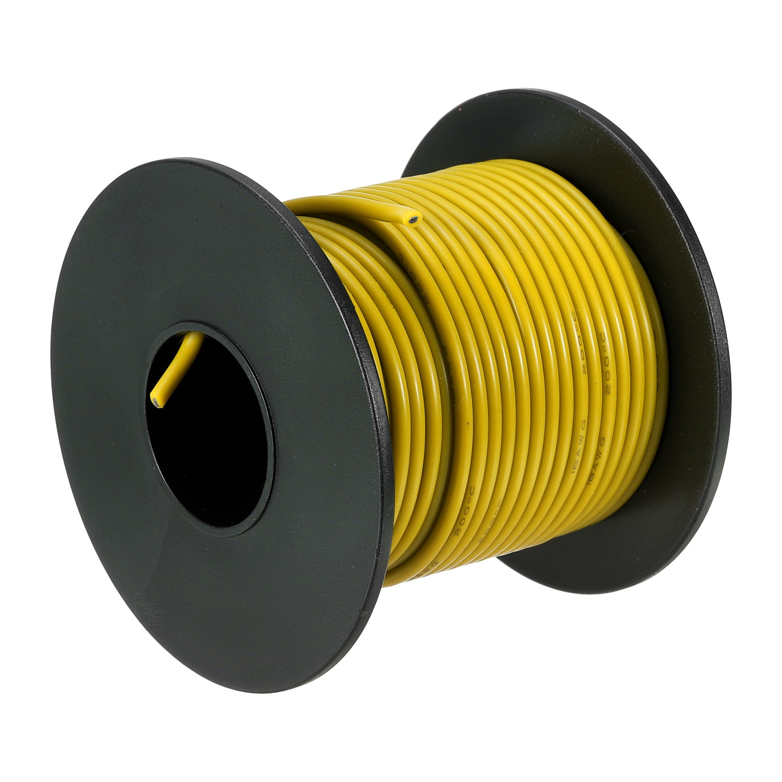 Silicone Wire 18AWG 18 Gauge Flexible Tinned Copper Standard  High-Temperature Hookup Wire Yellow 15m/49.2ft