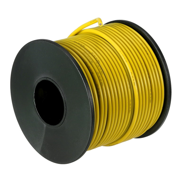 Silicone Wire 18AWG 18 Gauge Flexible Tinned Copper Standard  High-Temperature Hookup Wire Yellow 30m/98ft 