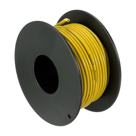 Silicone Wire 20AWG 20 Gauge Flexible Tinned Copper Standard High-Temperature Hookup Wire Yellow 15m/49.2ft