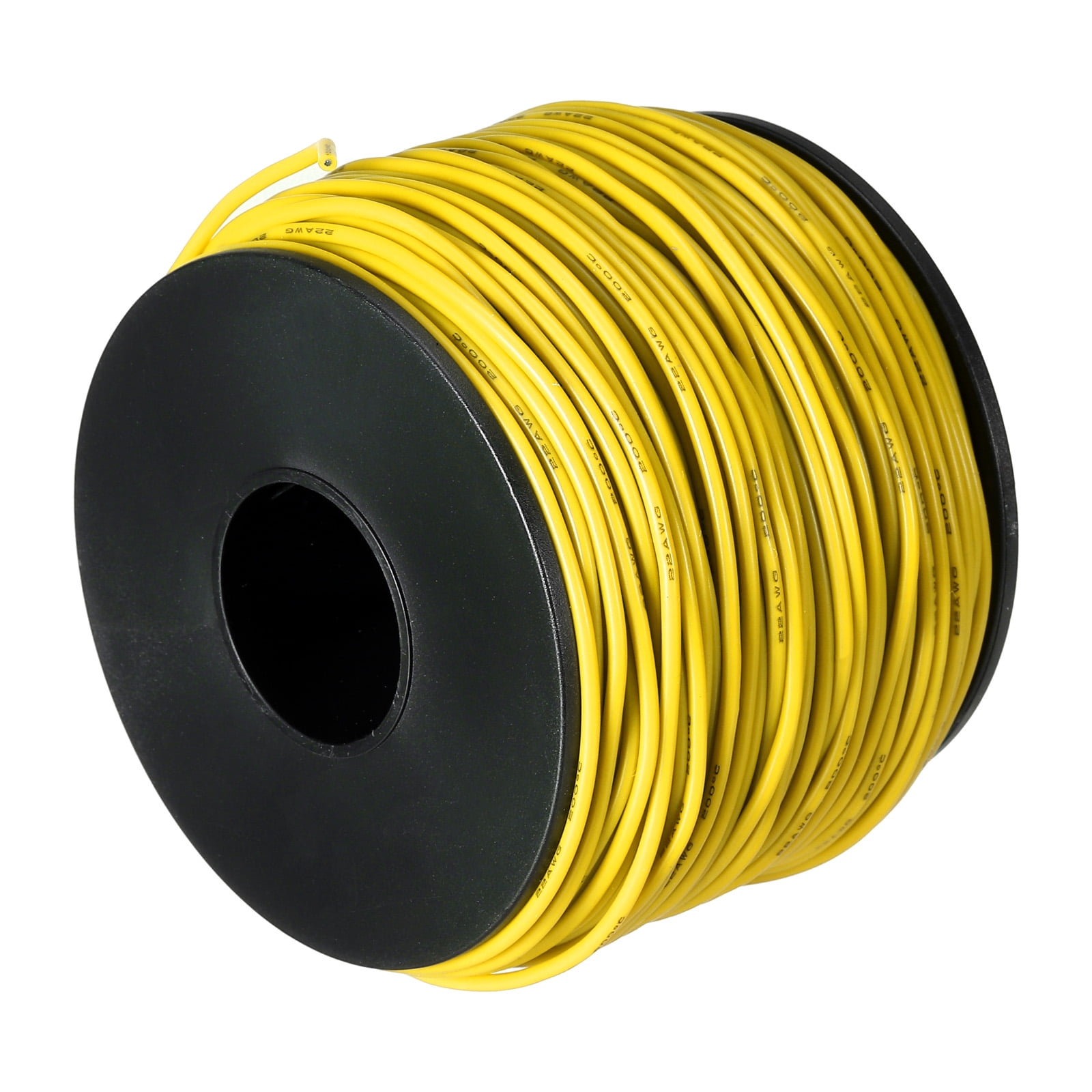 Silicone Wire 22AWG 22 Gauge Flexible Tinned Copper Standard High-Temperature Hookup Wire Yellow 75m/246ft