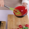 thumbnail image 1 of Silicone Wire Whisk 10" Handle Push Kitchen Whisk for Blending, Beating, Stirring Green 2 Pcs, 1 of 6