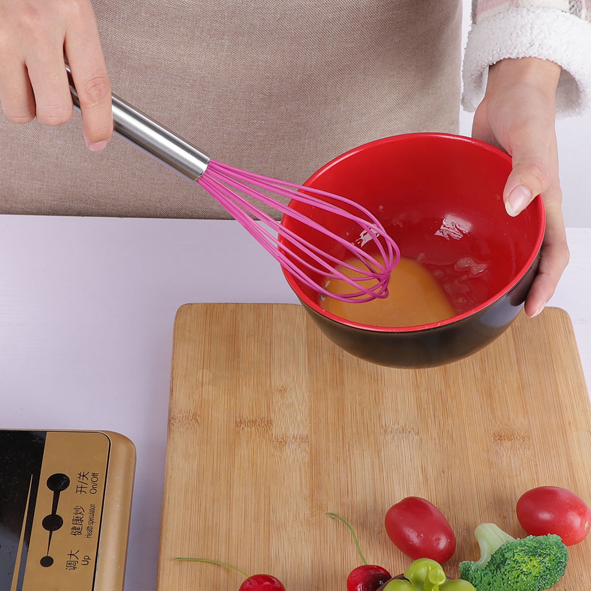  Collapsible Silicone Whisk for Blending Beating