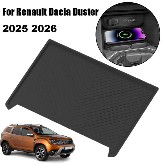 Silicone Wireless Charging Pad Mat for Renault for DACIA Duster 2025 2026, Anti-Slip Protective Liner for Center Console, Dustproof and Scratch Resistant Car Interior Accessory