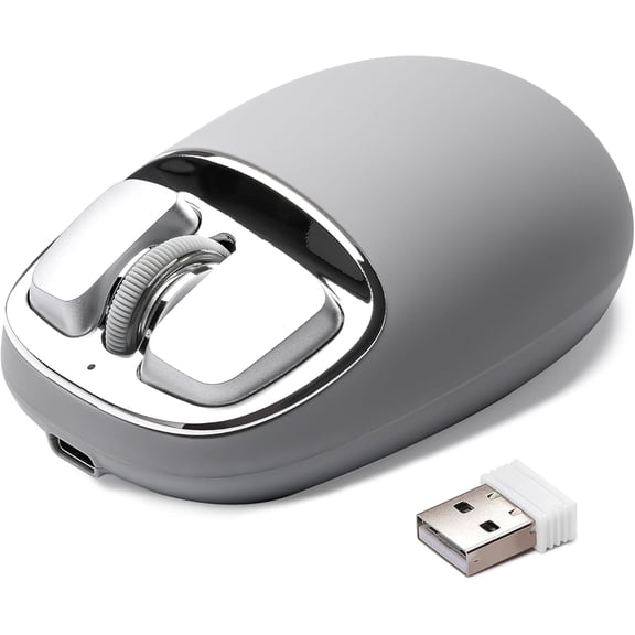Silicone Wireless Mouse, Tri-Mode 2.4G/USB-C/Bluetooth Mouse, 4800 DPl Optical Tracking, 6 Adjustment Levels,Customize Mice for Laptop, Computer, iPad, MacBook (Pink)