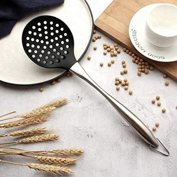 Silicone Wok Skimmer  Non-Scratch Slotted Spoon for Cooking Frying