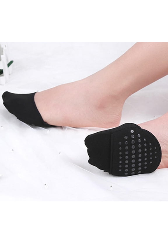 Silicone Women' Cover with Padding Toe Topper Toe Support Socks Cushion Pads Foot Pads for Discomfort - Black