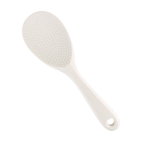 Silicone Wooden Handle Solid Serving Spoon, White Kitchen Utensil for Serving Mashed Potatoes Casseroles, Heat-Resistant & BPA-Free, Non-Scratch, Perfect for Potlucks, Thanksgiving & Family ReunionsX