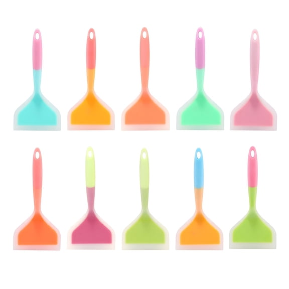 Silicone Wrapped Plastic Fish Spatula Pancakes Shovel Non-Stick Heat-Resistant Wide Flat Turner For Egg Tamales Pizza (Orange)