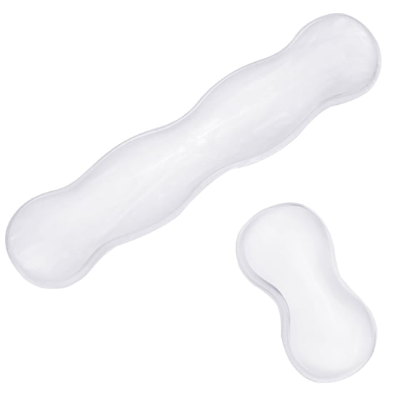 Silicone Wrist Rest for Keyboard and Mouse Set, Clear Gel Keyboard Wrist Rest Pads Support Cushion Anti-Slip Pain Relief Comfort Computer Desk Hand Gaming Typing Office White