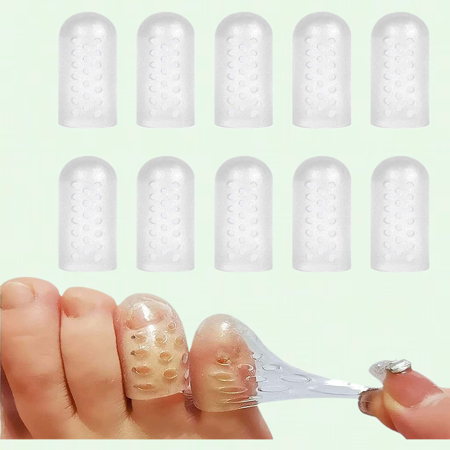 Silicone Toe Protectors - 10PCS, Breathable & Transparent Gel Caps for Corns, Blisters, Calluses