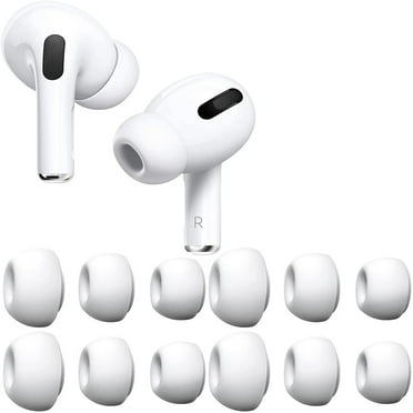 (2 pack) New Bee Store Earbud Cover with Anti Slip Eartips, for Apple Airpods Pro, White, 12 Counts