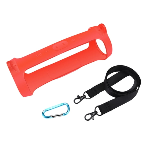Silicone for Case Cover Skin With Strap Carabiner for Charge 4 Portable Classic Style Silicone Protective Covers forCharge 4 Speaker for Case