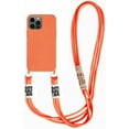 thumbnail image 1 of Silicone iPhone Case with Phone Lanyard, Long Crossbody Strap, Universal Lanyard Neck Strap Protective Case Cover (Orange, iPhone 13 Mini), 1 of 8