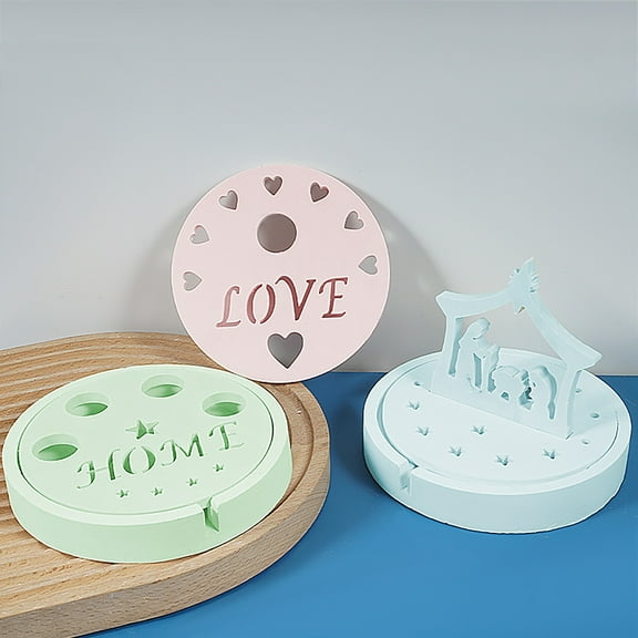 Silicone molds for resin Silicone Casting Houses Christmas Sets Silicone Candle Holders Plaster Casting Silicone Tea Light Holders Silicone Winter Holiday