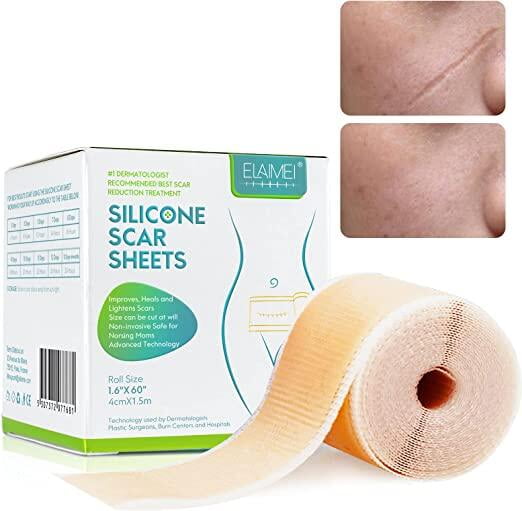 Silicone sheets for scars, suitable for surgical recovery, keloids