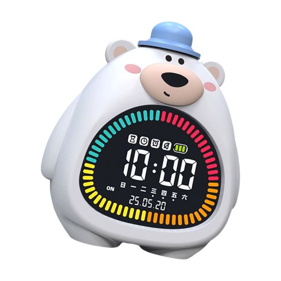 Silicones Bear Alarm Clock Nightlight Adjustable Timer Function Gentle Ambients Glows For Bedroom Home Decors