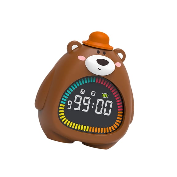 Silicones Bear Alarm Clock Nightlight Adjustable Timer Function Gentle Ambients Glows For Bedroom Home Decors