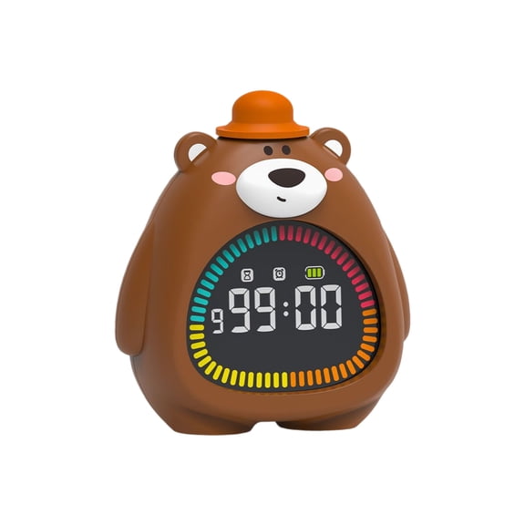 Silicones Bear Alarm Clock Nightlight Adjustable Timer Function Gentle Ambients Glows For Bedroom Home Decors