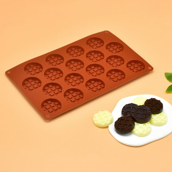 Silicones Waffles Molds, 18 Cavities Mini Round Waffles Maker Silicones Molds, Non-Stick Waffles Tray for Making Waffles Cookies, Chocolate, Candy, Soap, Wax Molds