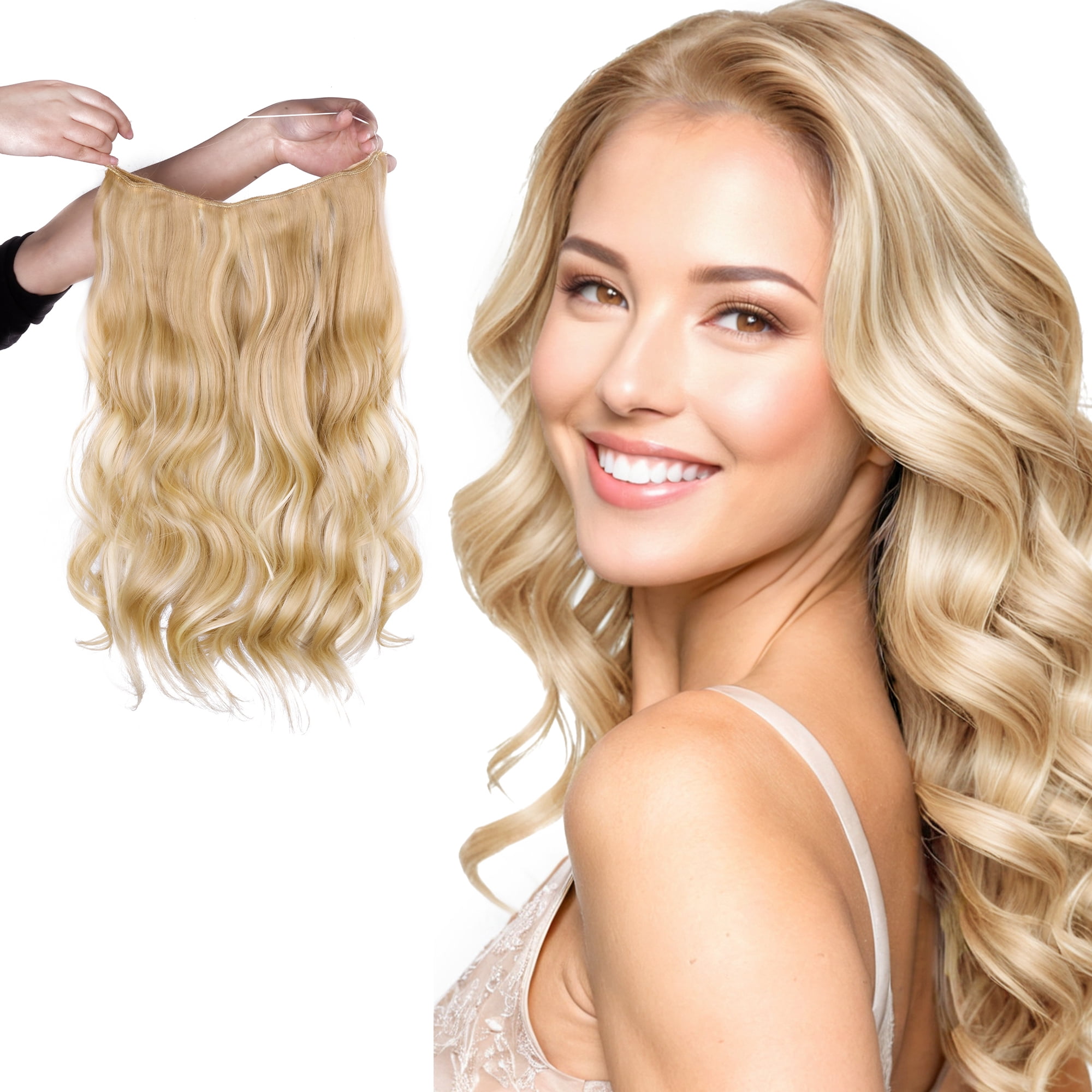 Fake hair extensions (3) pieces How to Apply 3 Piece Hair Extensions - YouTube main image 3