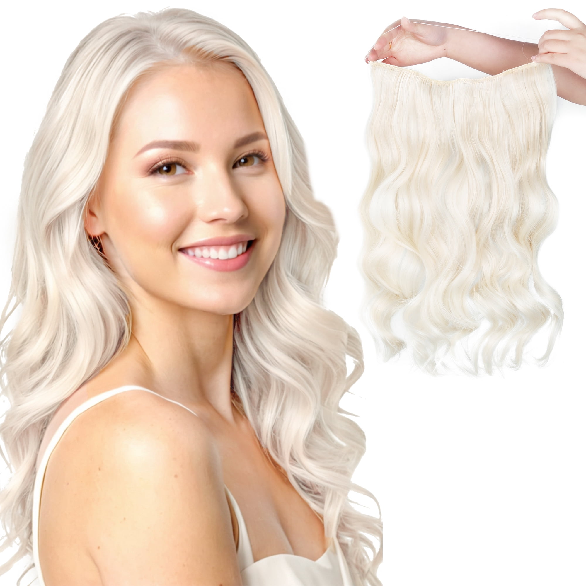 Fake hair extensions (3) pieces 3 Piece Clip-in 18 inch – HairsprayBuyOnline main image 3