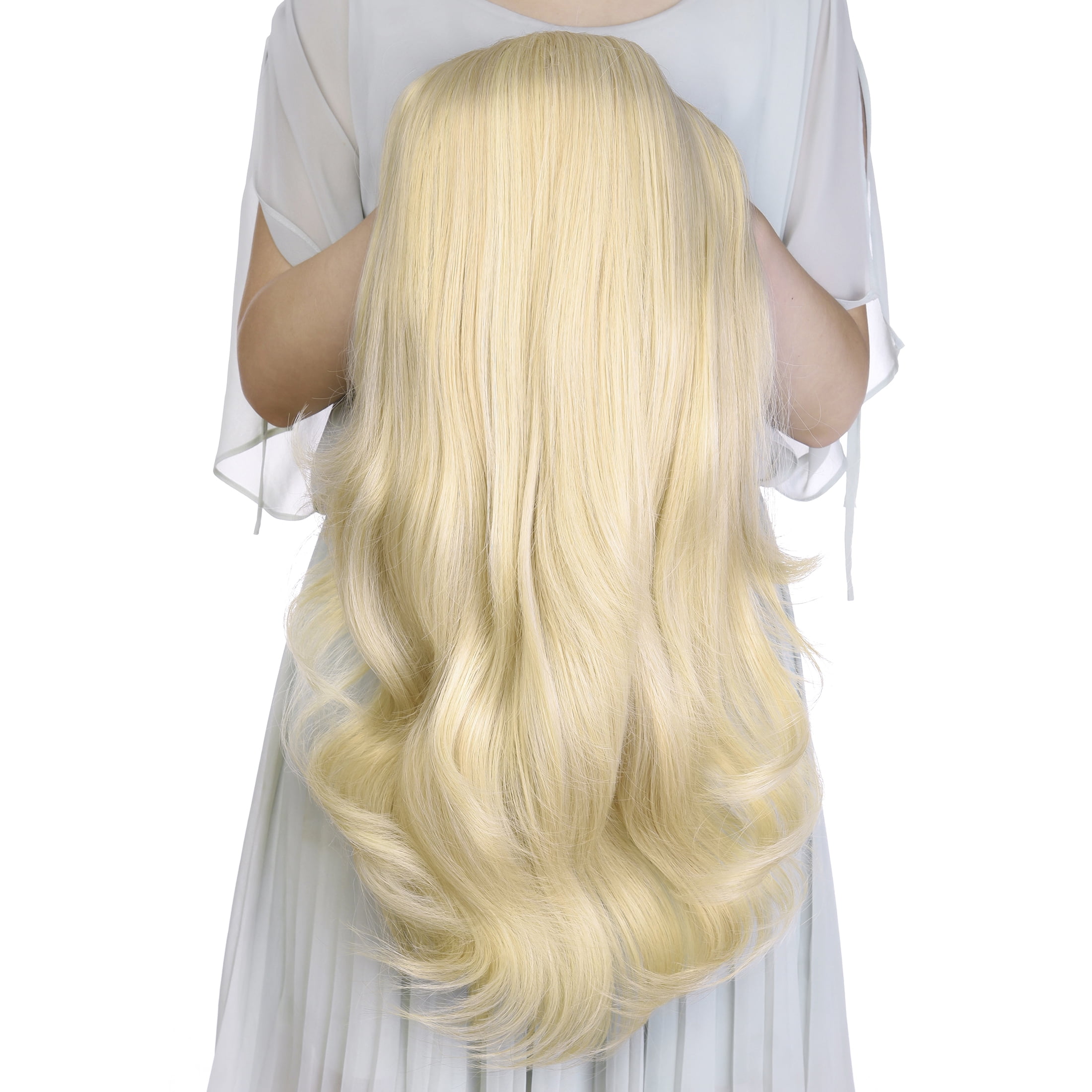Silike 24" Long Wavy Clip in Half Head Tied Wig Premium Japanese Synthetic Fibers Hair Extensions for Women, 210g, Natural Looking Voluminous Waves for Added Length & Thickness, Heat Resistant