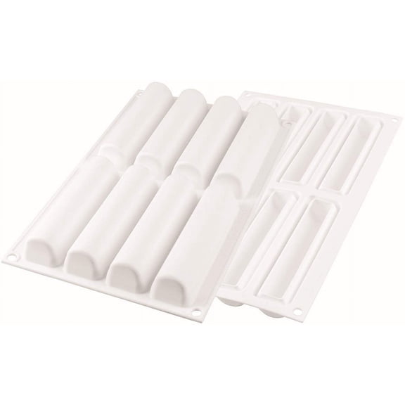 Silikomart "Cylindre 75" Silicone Mold with 8 Cavities, Each 4.96 Inch x 1.06 Inch x 1.06 Inch High