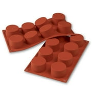 Silikomart Flexible Silicone Non-Stick Cylinder Bakeware Mold 3 Oz, 2.36" Dia. x 1.38" Deep, 8 Cavities