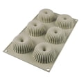 thumbnail image 1 of Silikomart Mini Raggio Silicone Mold, Flexible Tray Creates 6 Rounded Desserts or Cakes with Ribbed Detail, 1 of 5