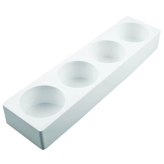 Silikomart Multiflex 220 White Silicone Cylinder Mold, 4 Cavities 3-1/8" Diameter x 1-3/4" High
