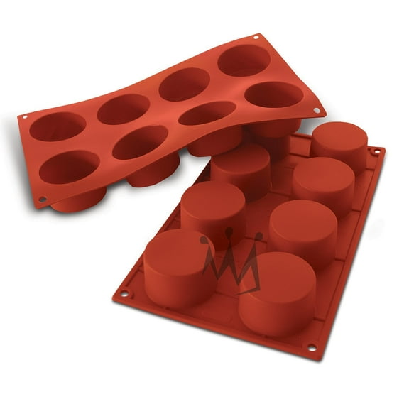 Silikomart Professional SF028 Silicone Mold, Cylinder 3.04 Ounce, 2.36 Inch Diameter x 1.38 Inch High, 8 Cavities 1 Each