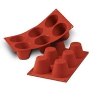 Silikomart Professional Silicone Mold Muffin 5.6 Oz, 2.95" x 2.36" High, 6 Cavities