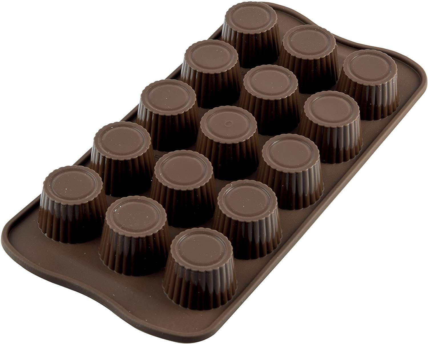 Brown Silicone 15-Cavity Chocolate Praline Mold
