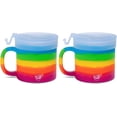 thumbnail image 1 of Silipint 16oz Silicone Coffee Mug Tumbler with Flip Lid – Unbreakable Dishwasher Safe Microwave Oven & Freezer Compatible – Non-Toxic Reusable Cup for Coffee Tea or Cold Drinks, Prism - Pack of 2, 1 of 4