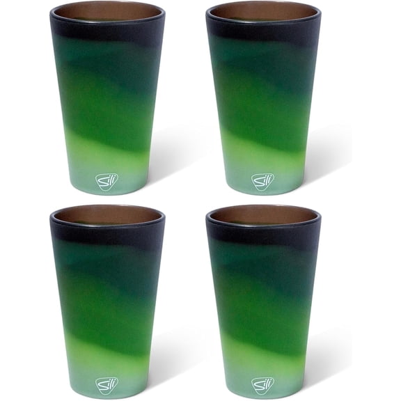 Silipint 16oz Silicone Pint Glass – Unbreakable BPA-Free Reusable Silicone Drinking Cup – Flexible Dishwasher Microwave & Freezer Safe – Stemless Glass for Water Coffee Smoothies, Pack of 4