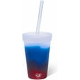 thumbnail image 1 of Silipint 16oz Silicone Tumbler with Straw Lid – Unbreakable, Non-Toxic, Dishwasher Safe & Spill Proof Tumbler Leakproof Travel Mug for Smoothie, Coffee, Juice, Cocktail (Americana, Icicle), 1 of 6