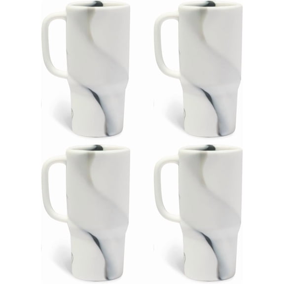 Silipint 2oz Silicone Shot Glasses with Handle – 2 Pack Unbreakable, BPA-Free, Non-Toxic, Dishwasher & Freezer Safe Shot Cups – Colored Shot Glasses (Mountain Marble, 2oz - Pack of 4)