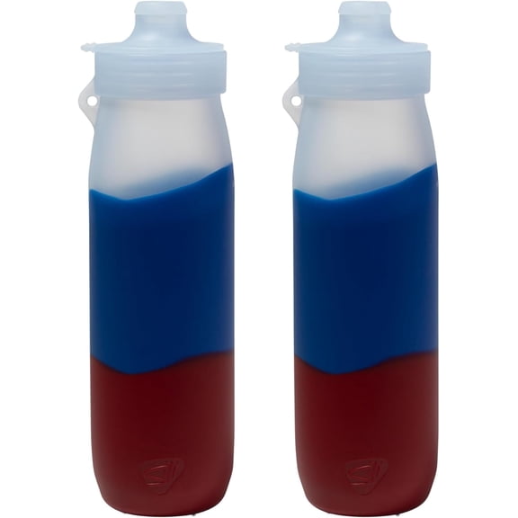Silipint 30oz Silicone Water Bottle – Unbreakable, Non-Toxic, Dishwasher, Microwave, Oven & Freezer Safe – Leakproof Travel Water Bottle Hiking, Sports, Camping, Pack of 2, Americana