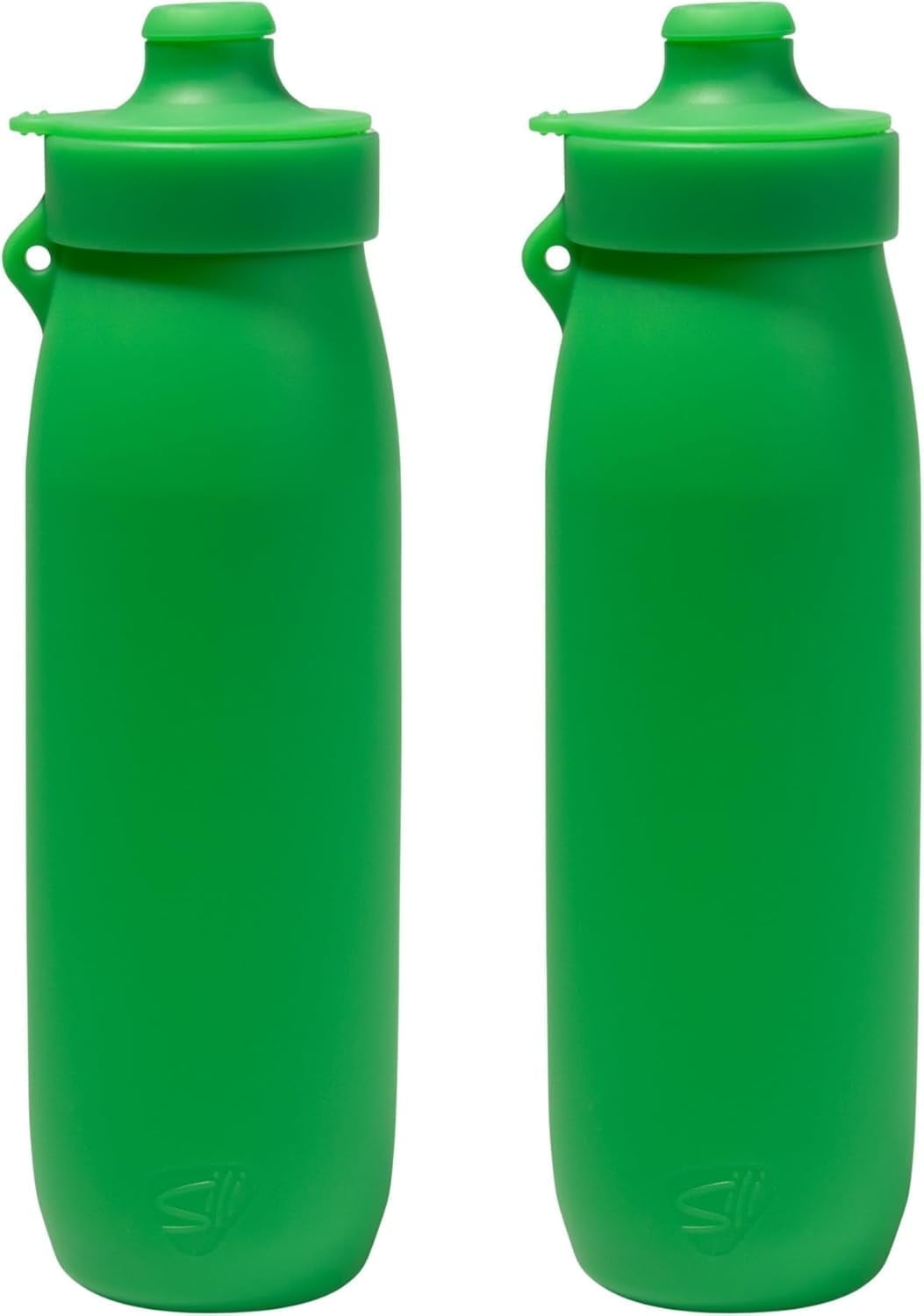 Silipint 30oz Silicone Water Bottle, Classic Green, Dishwasher & Temperature Safe, Leak-Resistant Travel Bottle for Sports, Hiking & Camping, Pack of 2
