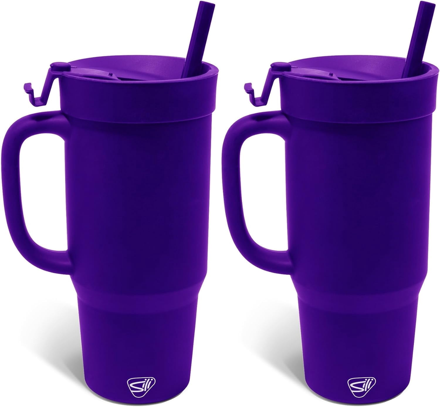 Silipint 32oz Silicone Humbler Tumbler with Handle, Flip Lid and Straw ...