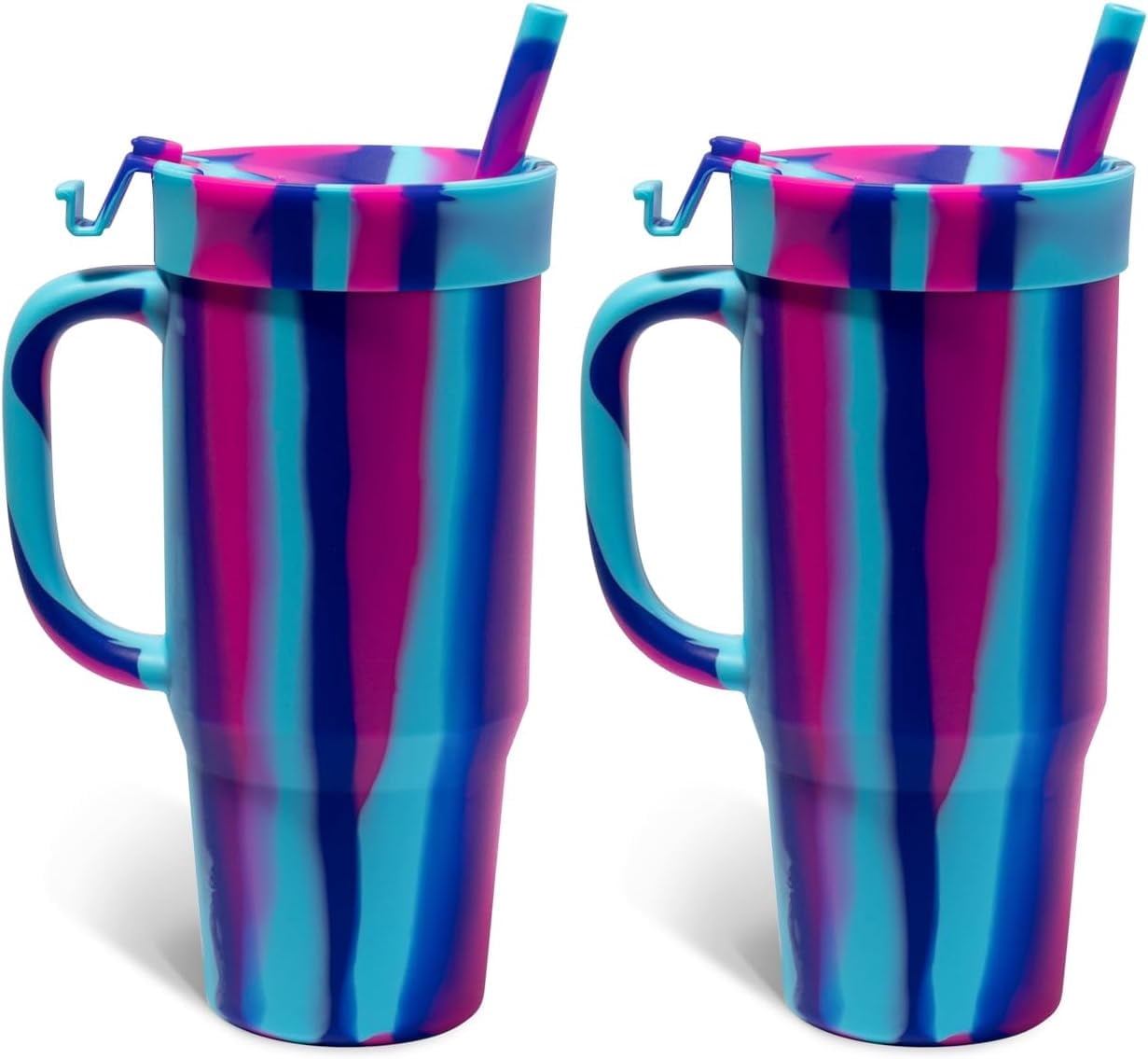 Silipint 32oz Silicone Humbler Tumbler with Handle, Flip Lid and Straw ...