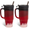 thumbnail image 1 of Silipint 32oz Silicone Humbler Tumbler with Handle, Flip Lid and Straw – BPA-Free, Non-Toxic, Unbreakable, Microwave, Dishwasher Safe – Perfect for Tea, Cold Water, Volcano - Pack of 2, 1 of 4