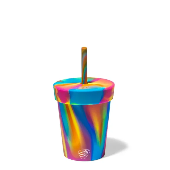 Silipint Silicone 8 oz Kids Straw Tumbler, Hippie Hops